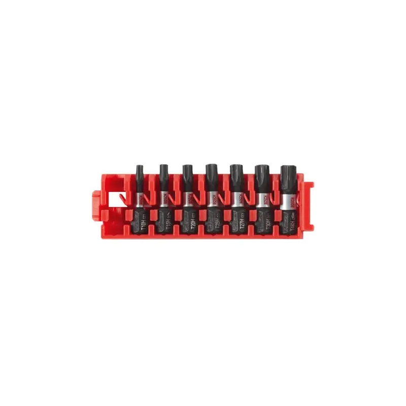 Bosch ITDTHV107C 7-Piece Driven 1-in. Impact Torx Security Bit Set w/ Clip for Custom Case System