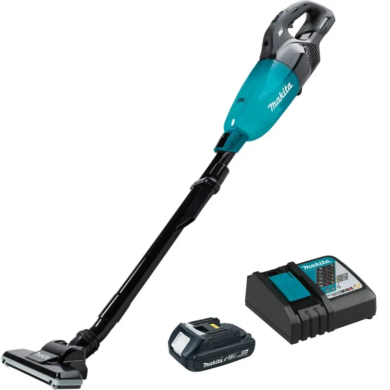 Makita XLC08R1B 18V LXT Lithium-ion Brushless Cordless Compact Stick Vacuum Kit, Trigger w/ Lock (2.0Ah)