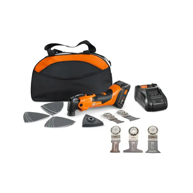 Fein 18V AS MULTIMASTER 500 PLUS Oscillating MultiTool 4.0Ah Kit w/ E-Cut Combo Starlock Wood Oscillating Multi-Tool Accessory Kit