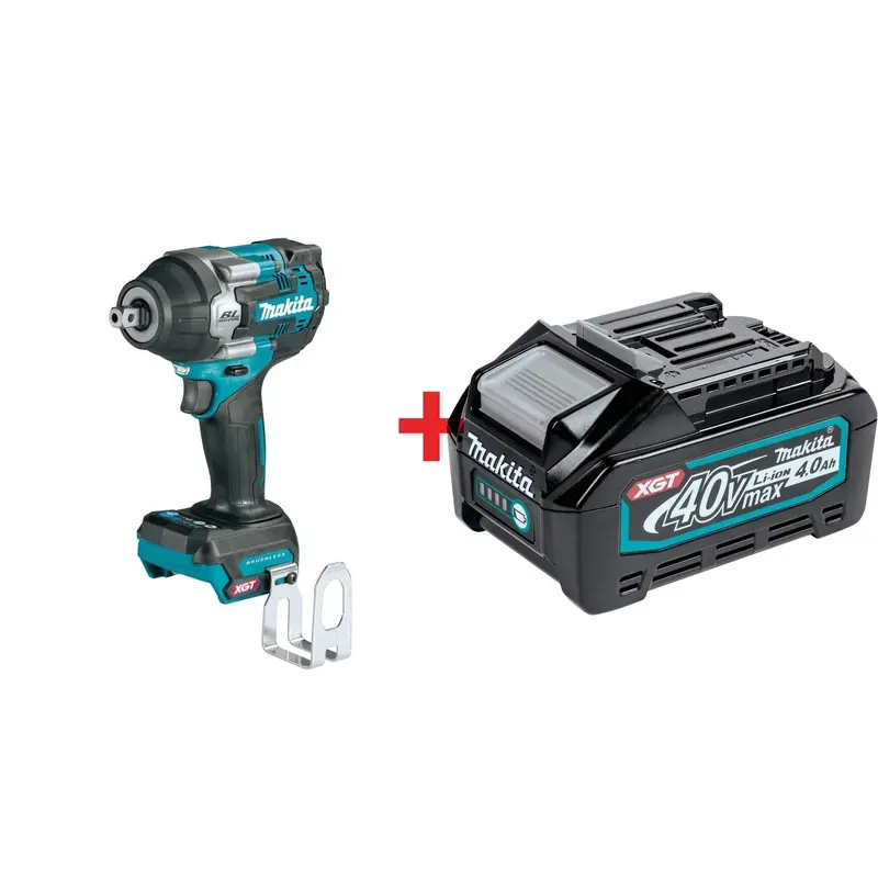 Makita 40V max XGT Brushless Cordless 4Speed MidTorque 1/2" Sq. Drive Impact Wrench w/ Detent Anvil and 40V max XGT 4.0Ah Battery