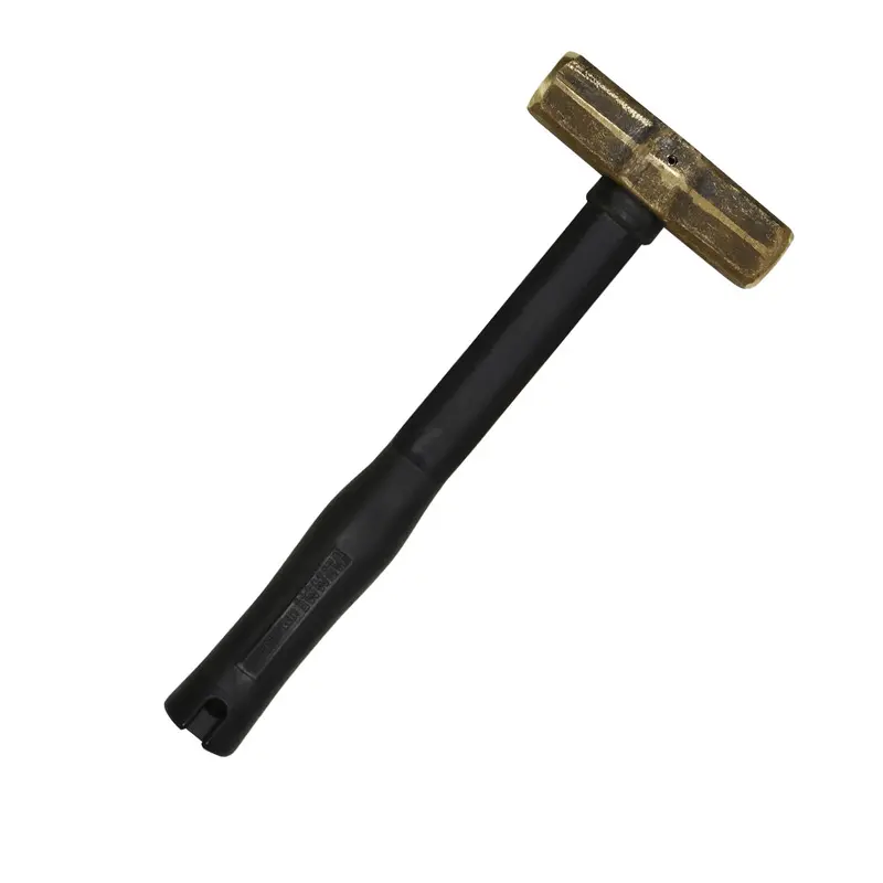 Klein 7HBRFRH04 Brass Sledge Hammer - Fiberglass Rubber Grip Handle - 4 lbs.