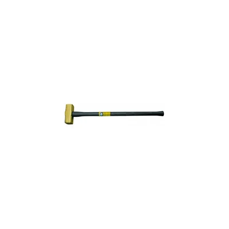Klein 7HBRFRH07 Brass Sledge Hammer - Fiberglass Rubber Grip Handle - 7 lbs.