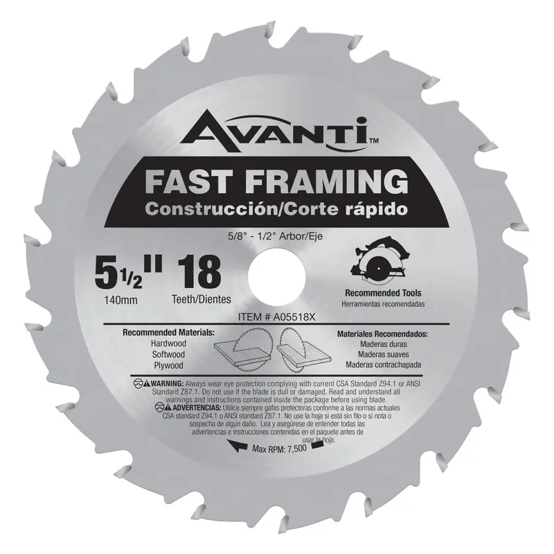 Avanti A05518X 5-1/2 in. x 18 Tooth Fast Saw Blade