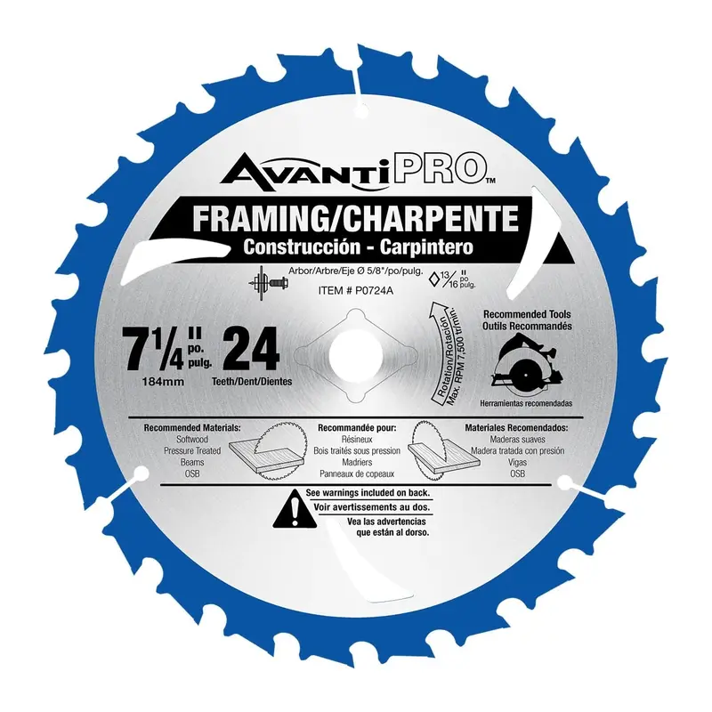 Avanti P0724A PRO 7-1/4 in. x 24 Tooth Bulk Saw Blade
