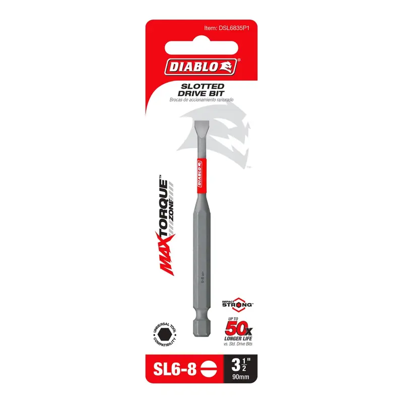 Diablo DSL6835P1 3-1/2 in. SL6/8 Slotted Drive Bit