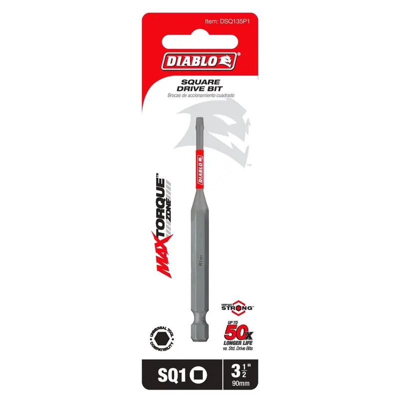 Diablo DSQ135P1 3-1/2 in. SQ1 Square Drive Bit