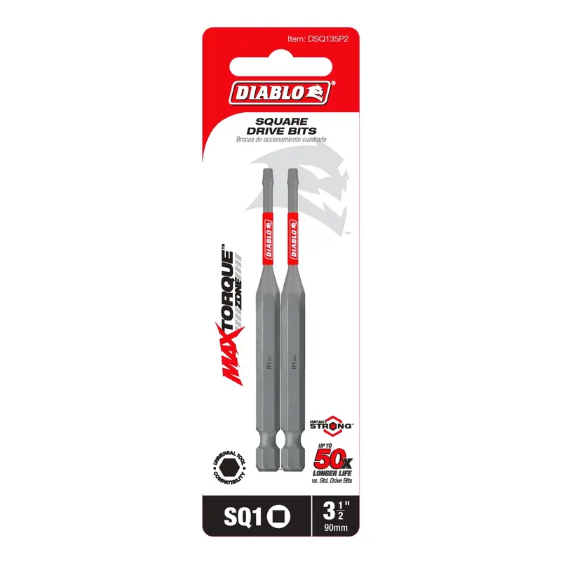 Diablo DSQ135P2 3-1/2 in. SQ1 Square Drive Bit (2-Pack)