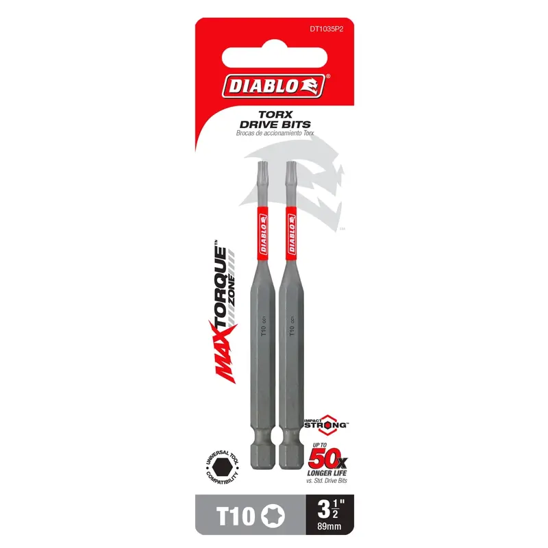 Diablo DT1035P2 3-1/2 in. T10 Torx Drive Bit (2-Pack)