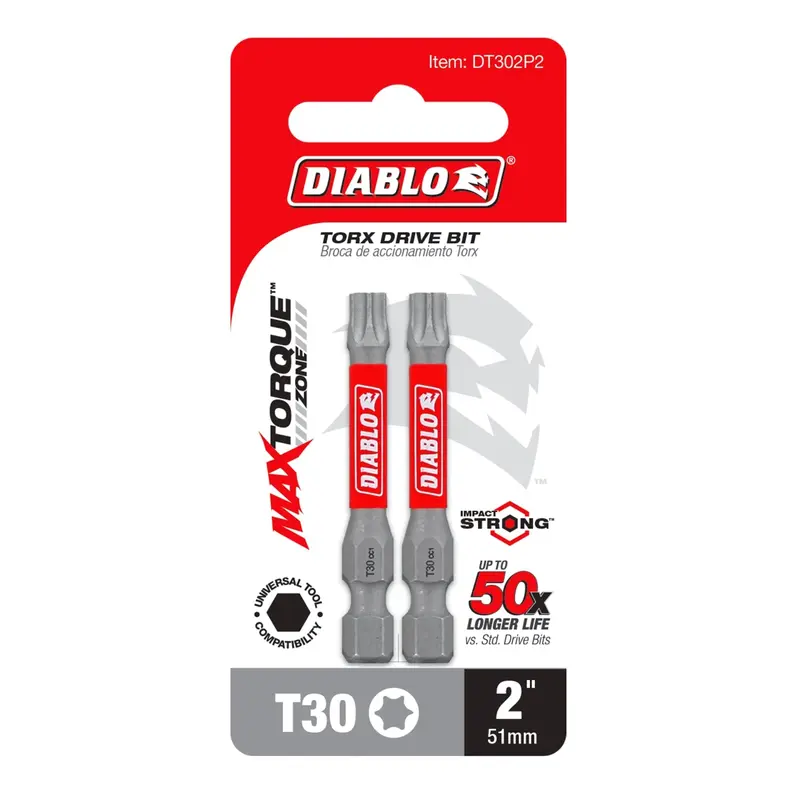 Diablo DT302P2 2 in. T30 Torx Drive Bit (2-Pack)