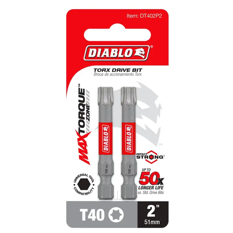Diablo DT402P2 2 in. T40 Torx Drive Bit (2-Pack)