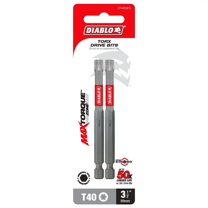 Diablo DT4035P2 3-1/2 in. T40 Torx Drive Bit (2-Pack)