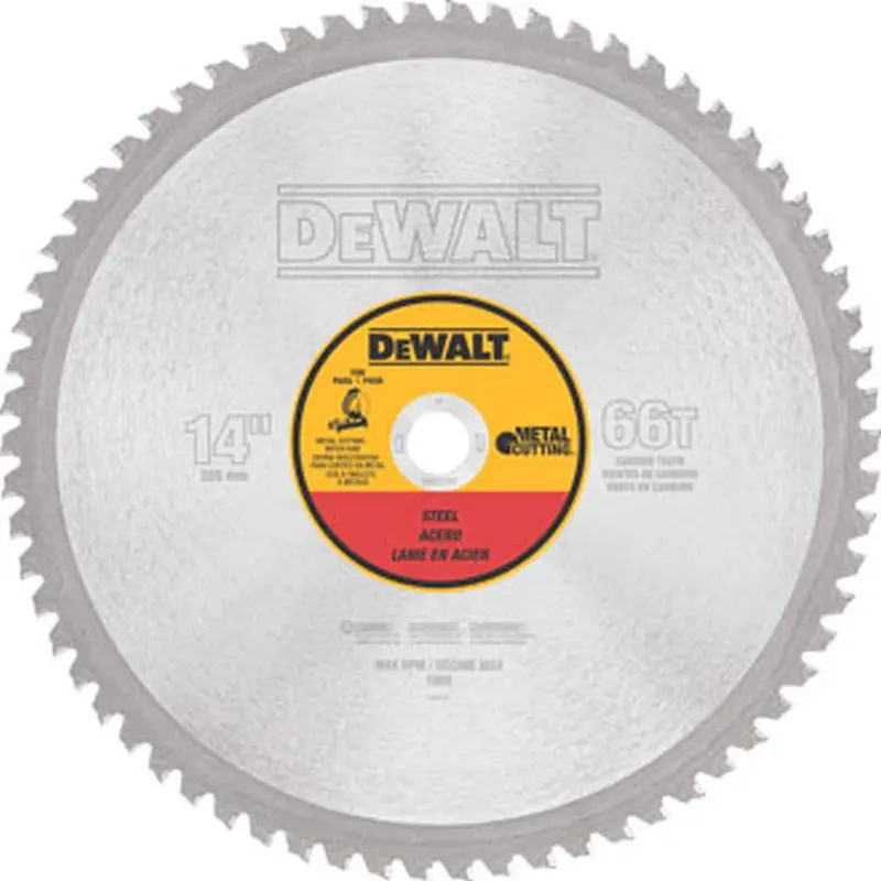 DeWalt DWA7747 14 in. 66-Tooth Heavy Gauge Ferrous Metal Cutting Blade, 1 in. Arbor