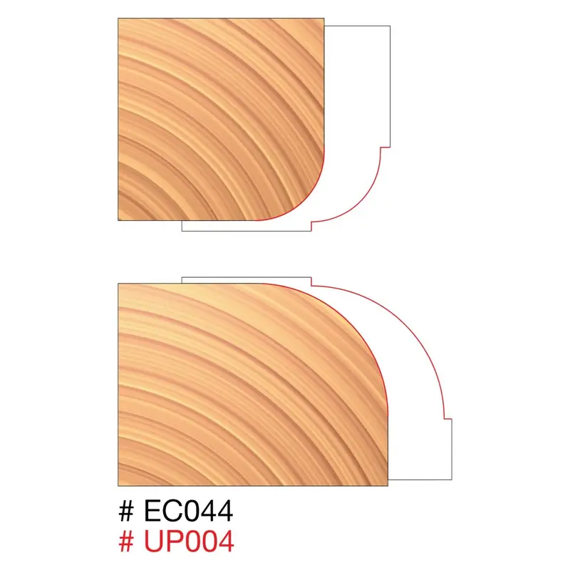 Freud EC044-IC 2-7/8 in. x 1 in. x 3/4 in. Combination 1/4 in. & 1/2 in. Round Over Cutters