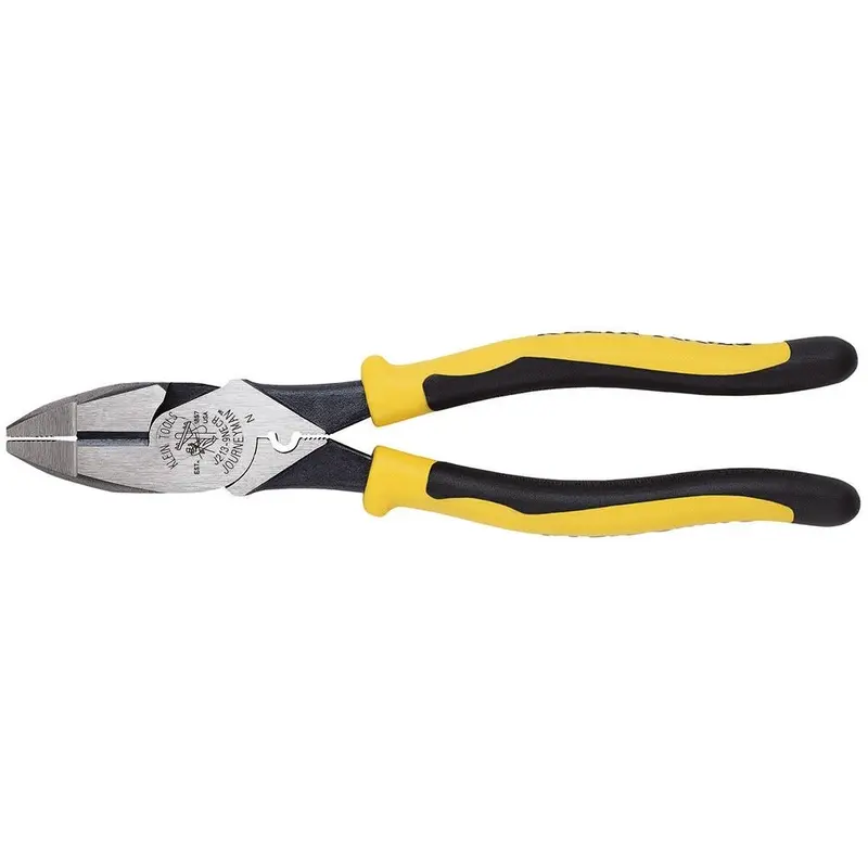 Klein J213-9NECR 9" Journeyman High-Leverage Side-Cutting Pliers - Connector Crimping