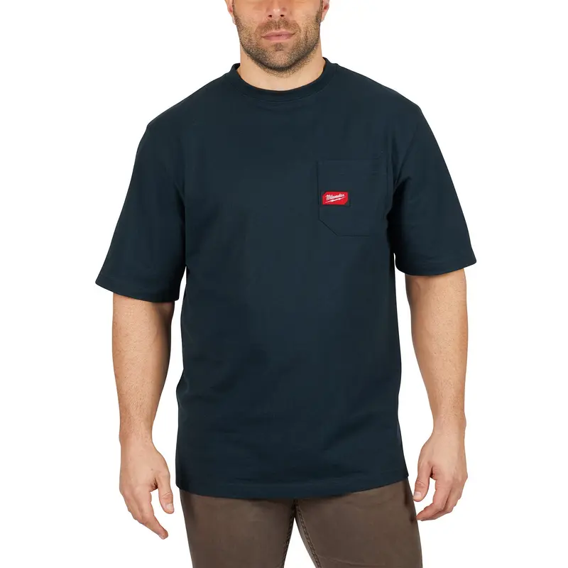 Milwaukee 601BL Blue Short Sleeve Heavy Duty Pocket Tee
