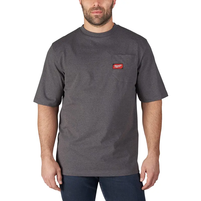 Milwaukee 601G Gray Short Sleeve Heavy Duty Pocket Tee