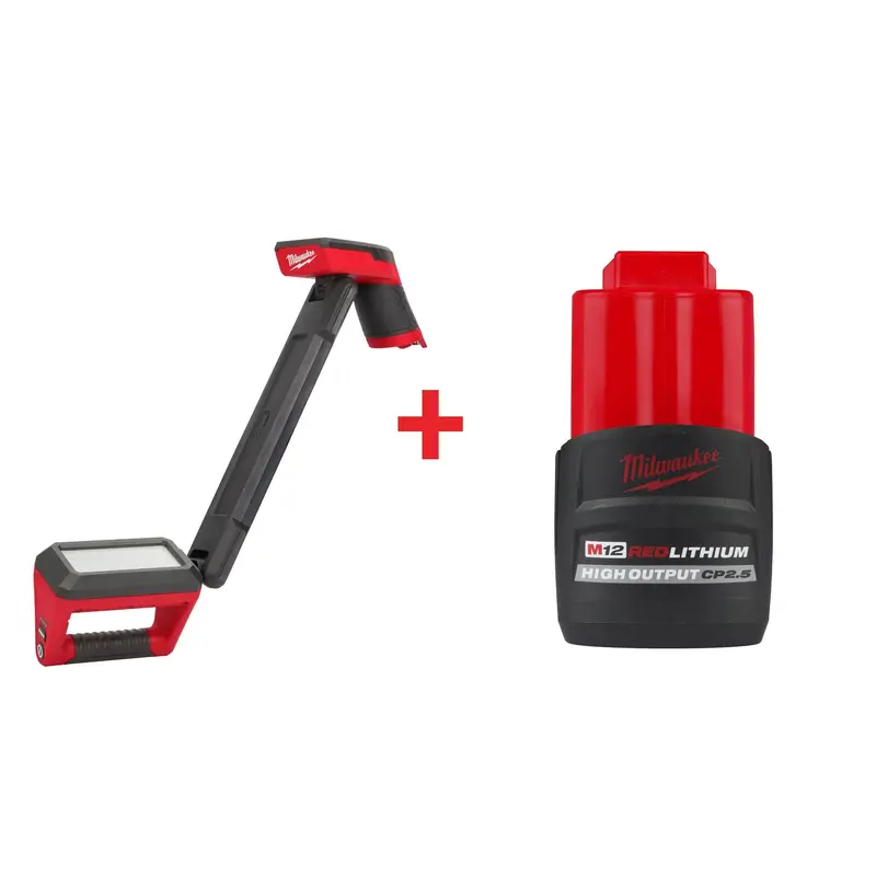 Milwaukee M12 Underbody 1,200-Lumen Articulating Light with M12 REDLITHIUM HIGH OUTPUT CP 2.5Ah Battery Pack