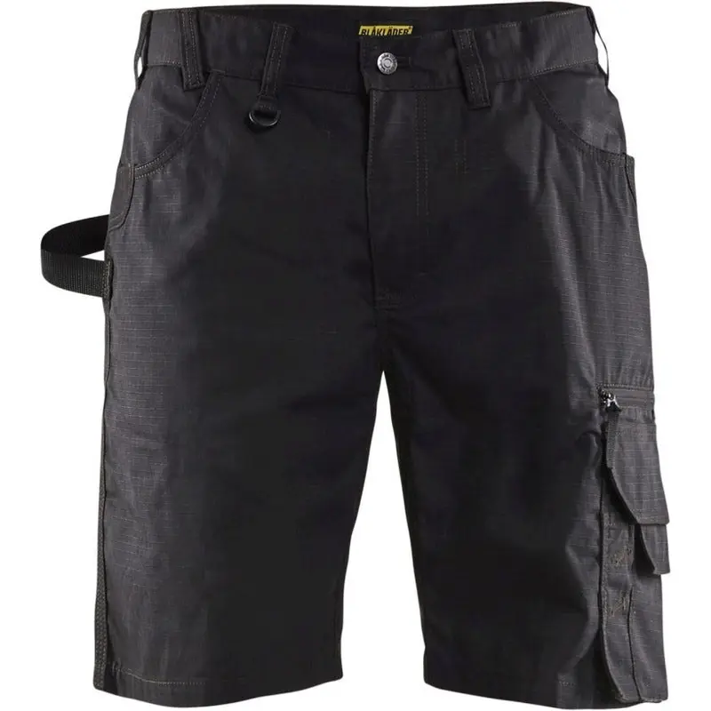 Blaklader 16381330 Ripstop Shorts with Stretch without Utility Pockets, Black