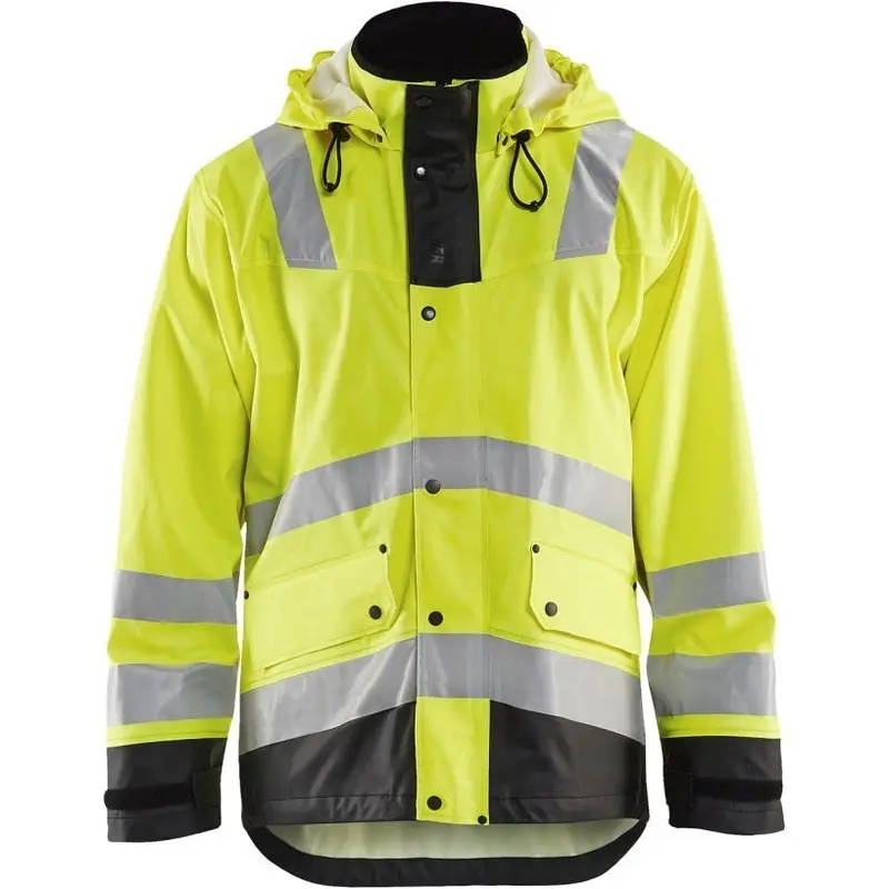 Blaklader 43122003 Hi-Vis Rain Jacket, High-Visibility Yellow / Black