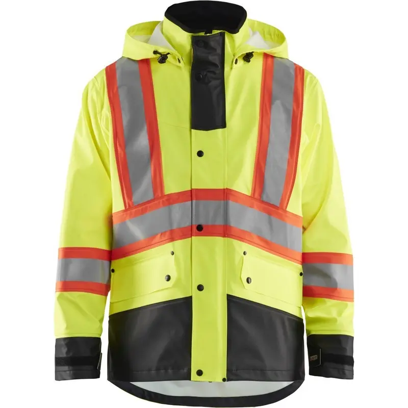 Blaklader 43192003 Hi-Vis Rain Jacket, High-Visibility Yellow / Black