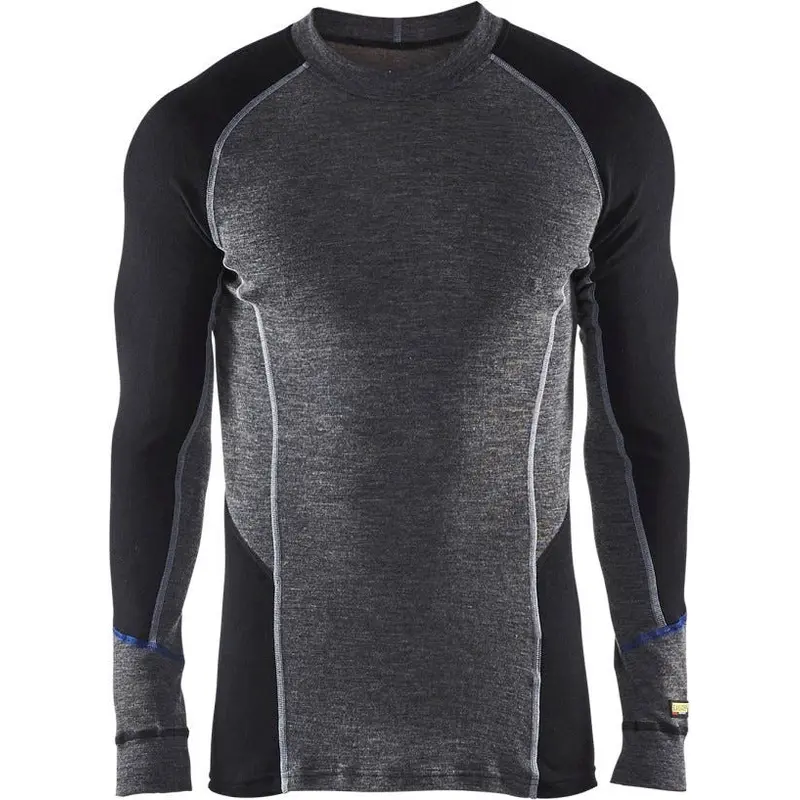 Blaklader 48971732 Underwear Crew Neck 100% Merino Warm, Grey / Black