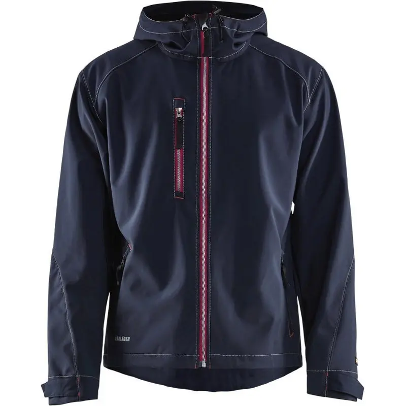 Blaklader 49392517 Pro Softshell Jacket, Dark Navy / Red