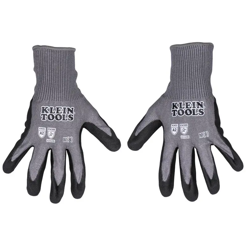 Klein Tools Knit Dipped Gloves, Cut Level A2, Touchscreen, 2-Pair