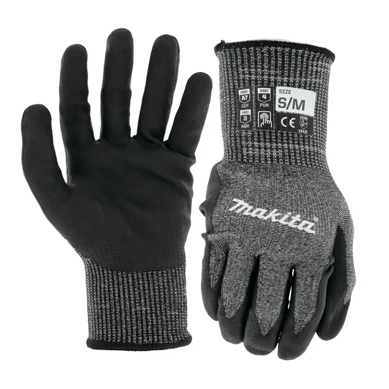 Makita Advanced FitKnit Cut Level 7 Nitrile Coated Dipped Gloves