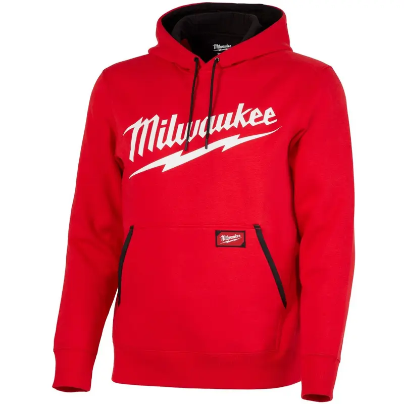 Midweight Red Pullover Hoodie with Logo