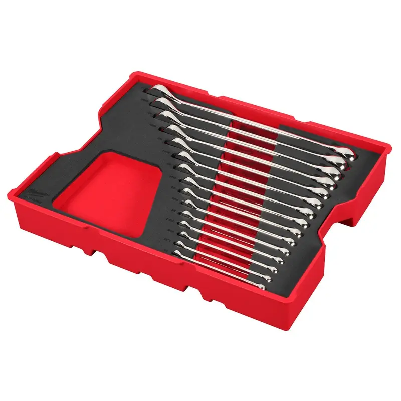 Milwaukee 48-22-0155 15-Piece SAE Combination Wrench Set with Tray for PACKOUT Drawers