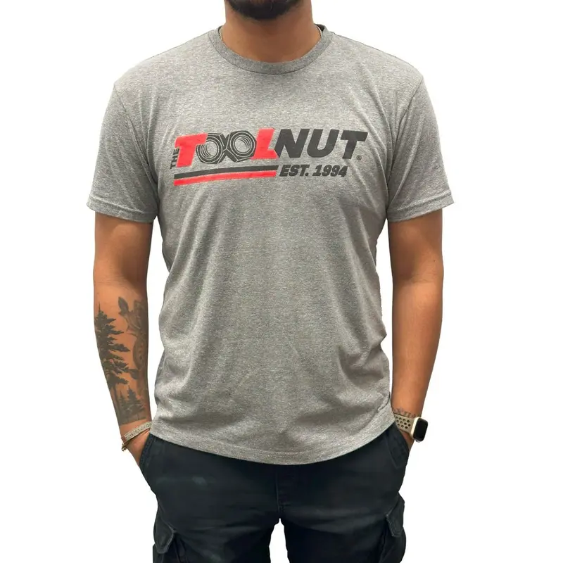 The Tool Nut Classic Logo Crew Neck T-Shirt, Heather Grey