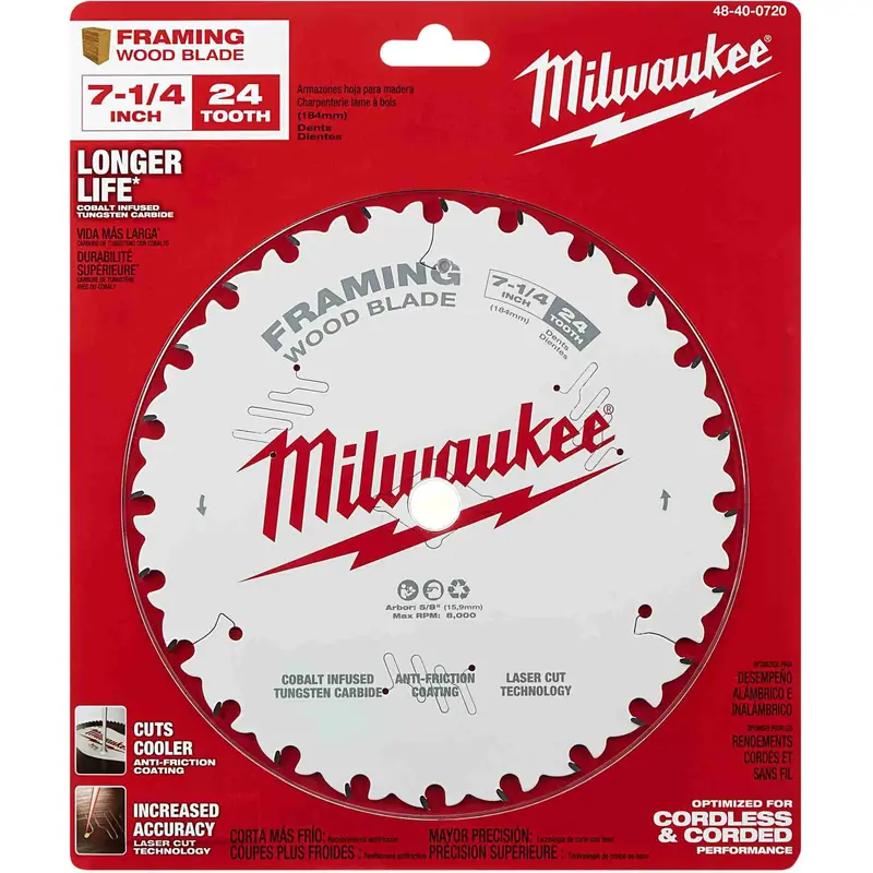 FREE SAMPLE - Milwaukee 7-1/4 in. 24-Tooth Framing Circular Saw Blade (PROMO)