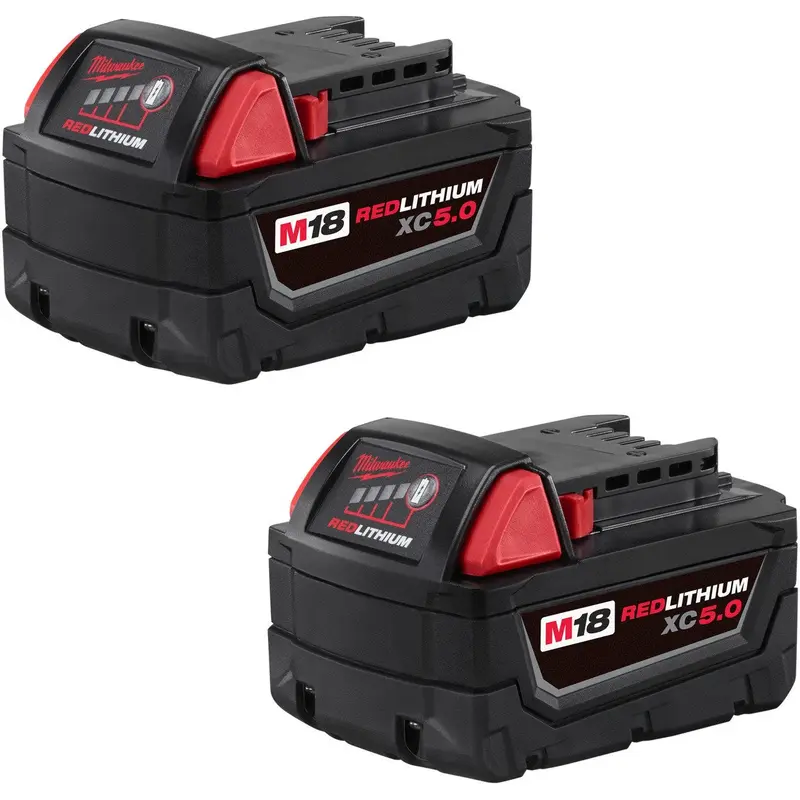 Milwaukee 48-11-1852 M18 Redlithium XC 5.0Ah Extended Capacity Battery, 2-Pack (PROMO)