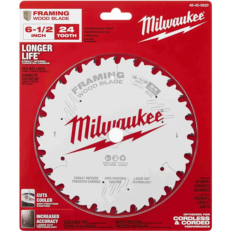 Milwaukee 48-40-0620 6-1/2 in. 24-Tooth Framing Circular Saw Blade (PROMO)