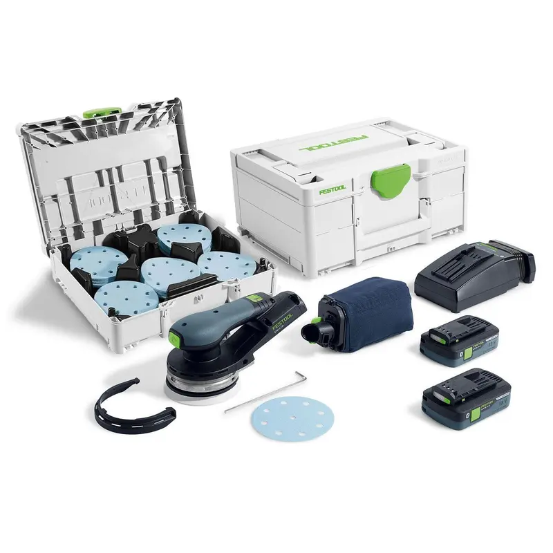 Festool Cordless 18V ETSC 2 125mm (5-in.) Sander Kit w/ 100-Piece GRANAT Abrasive Systainer Set