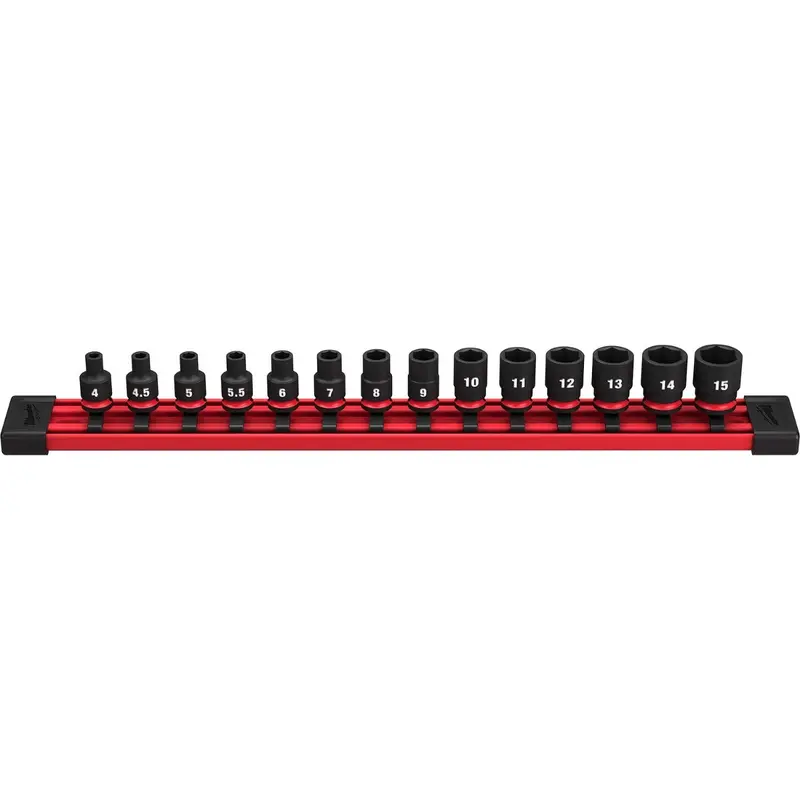 Milwaukee 49-66-7002 14-Piece SHOCKWAVE 1/4-Inch Metric Standard 6-Point Impact Duty Socket Set (PROMO)