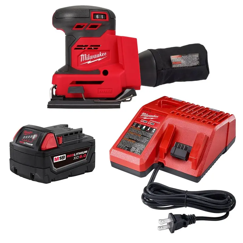Milwaukee M18 1/4-Sheet Orbital Sander 5.0 Kit