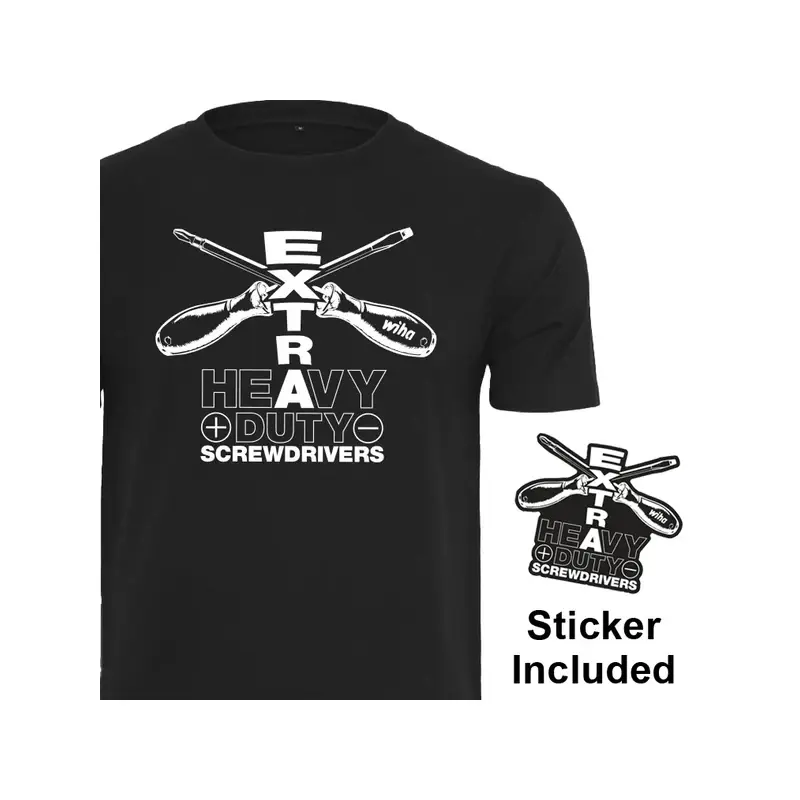 Wiha 91752 Extra Heavy Duty Screwdrivers T-Shirt, Black, 2XL (PROMO)
