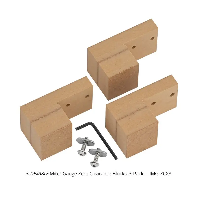 Woodpeckers IMG-ZCX3 in-DEXABLE Miter Gauge Zero Clearance Block (3-Pack)