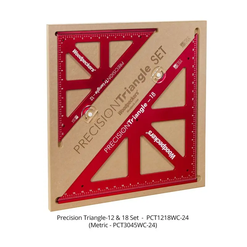 Woodpeckers PCT1218WC 12 in.& 18 in.Precision Triangle Set (Case)