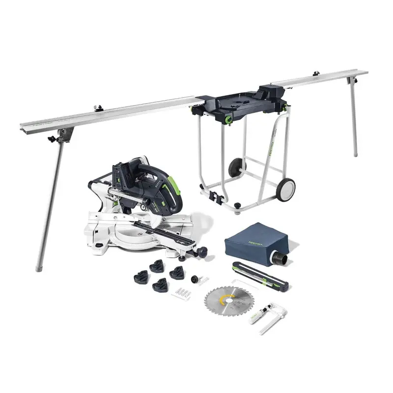 Festool Kapex KSC 60 EB Cordless Dual-18V Miter Saw Basic with UG Stand and Extensions