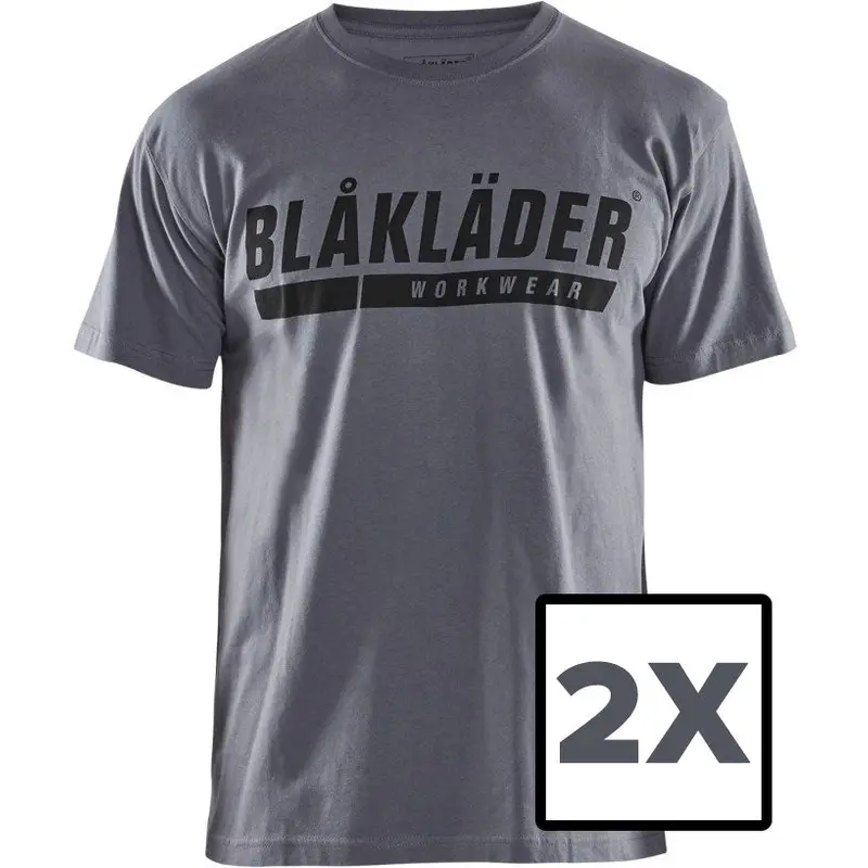 FREE Blaklader 35551042 Short Sleeve T-Shirt with Logo, Gray, 2XL (PROMO)