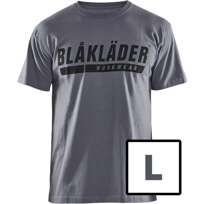 FREE Blaklader 35551042 Short Sleeve T-Shirt with Logo, Gray, L (PROMO)