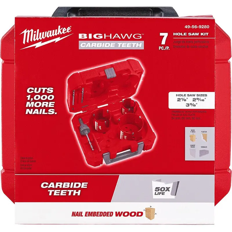 Milwaukee 49-56-9280 7-Piece BIG HAWG with Carbide Teeth Kit (PROMO)