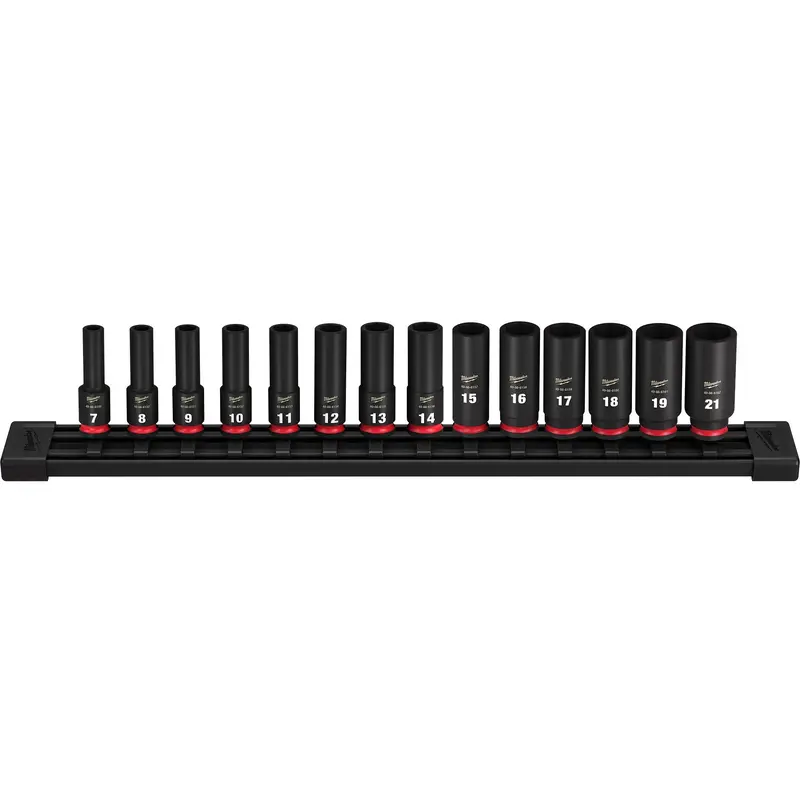 Milwaukee PROMO 49-66-7008 14-Piece SHOCKWAVE 3/8-Inch Drive Metric Deep 6-Point Impact Duty Socket Set (PROMO)