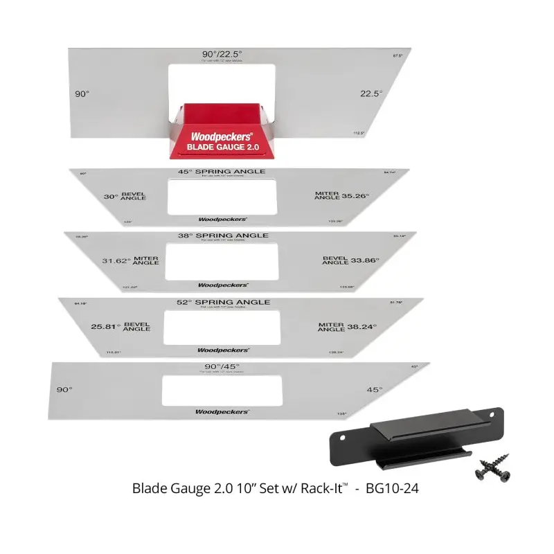 Woodpeckers BG10-24 Blade Gauge 2.0 10 in. Set w/ Rack-It