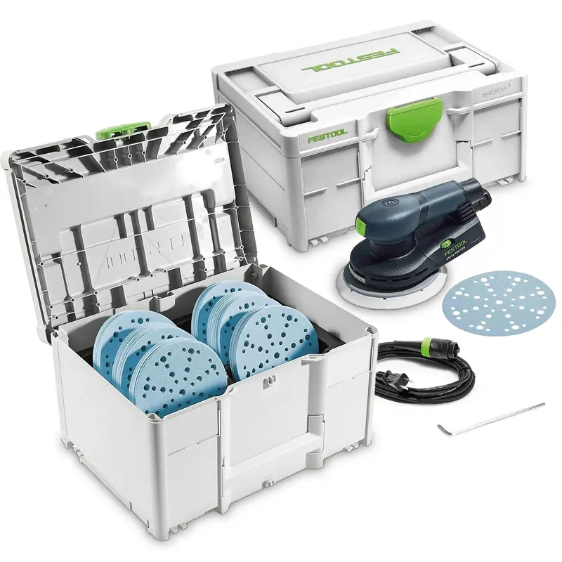 Festool ETS EC 150/3 EQ 150mm (6") Compact Finish Sander Set w/ Granat Abrasive Value Set Systainer