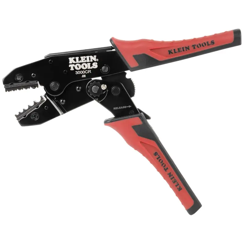 Klein Tools 3006CR Ratcheting Non-Insulated Terminal Crimper, 10-22 AWG
