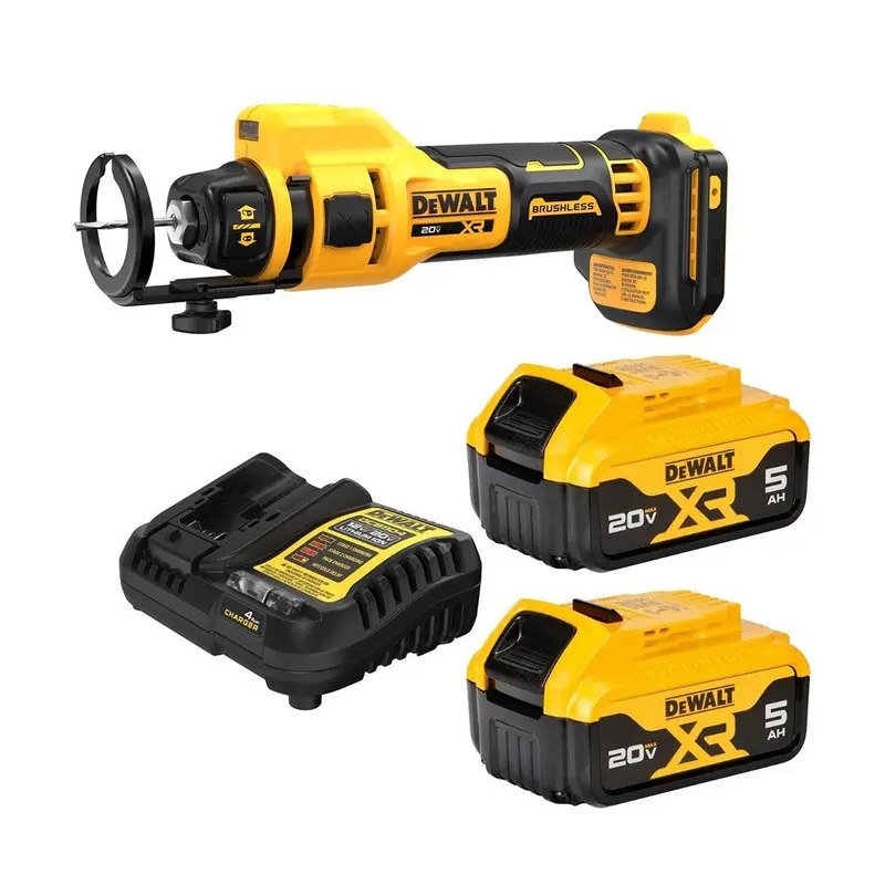 DeWalt 20V MAX XR Brushless Drywall Cut-Out Tool with 20V MAX XR 5.0Ah Battery & Charger Starter Kit