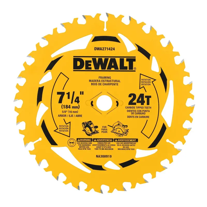 DeWalt 7-1/4 in. 24T Carbide-Tipped Framing Saw Blade (10-Pack)